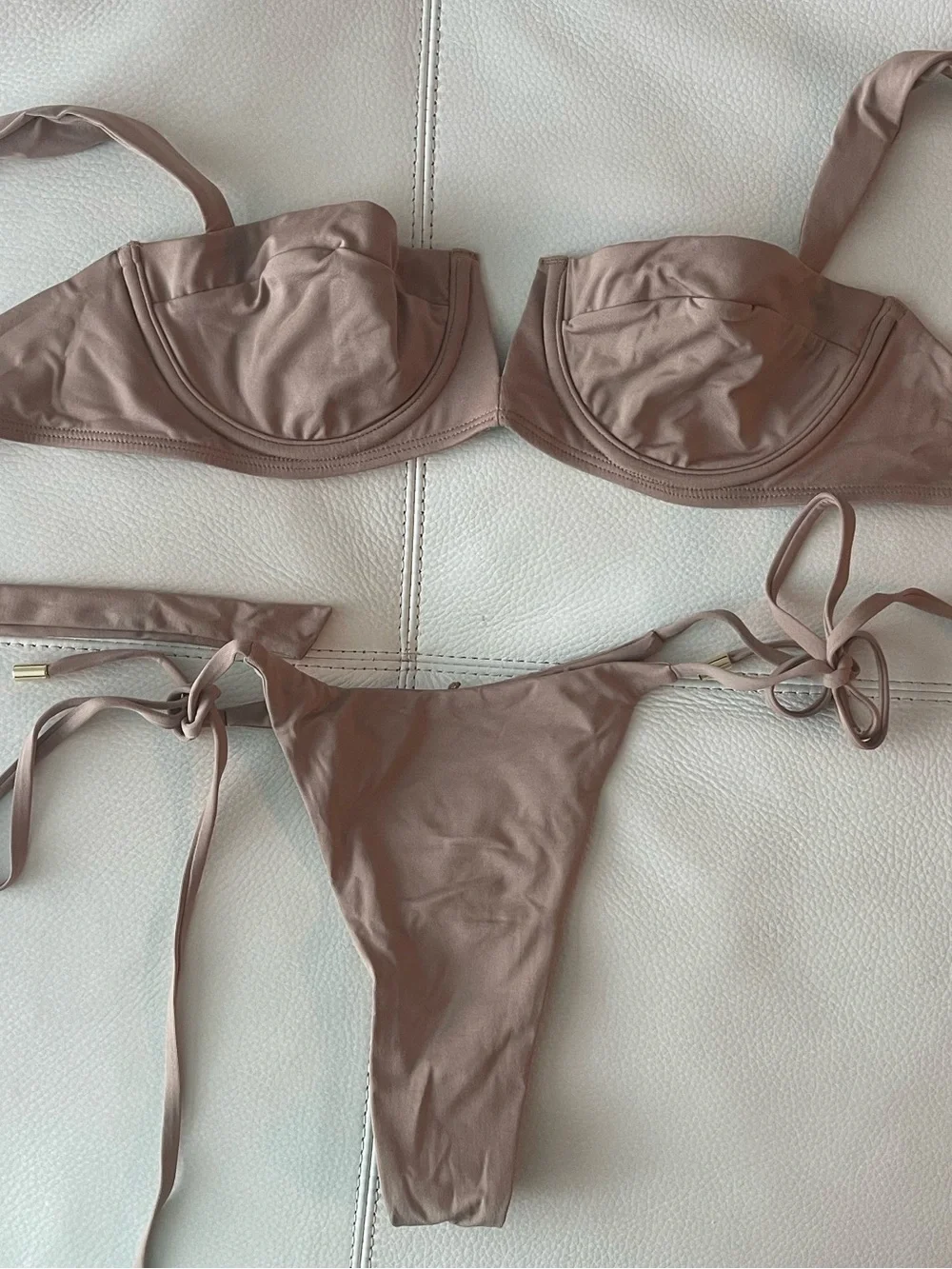 Monday Swimwear Clovelly Top and Palomino Bottom in HUSK